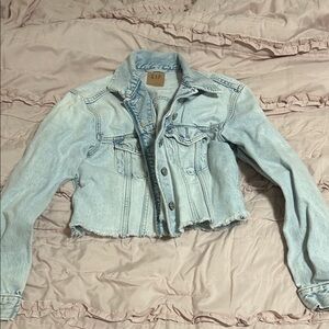 GAP Blue Cropped Denim Jacket